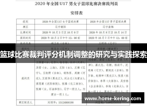 篮球比赛裁判评分机制调整的研究与实践探索